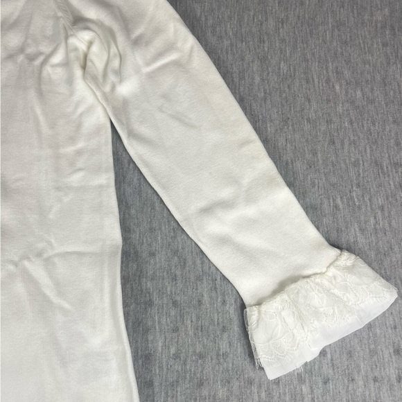 Jessica London size 14/16 long sleeve white blouse/sweater with lace sleeve - Picture 3 of 11